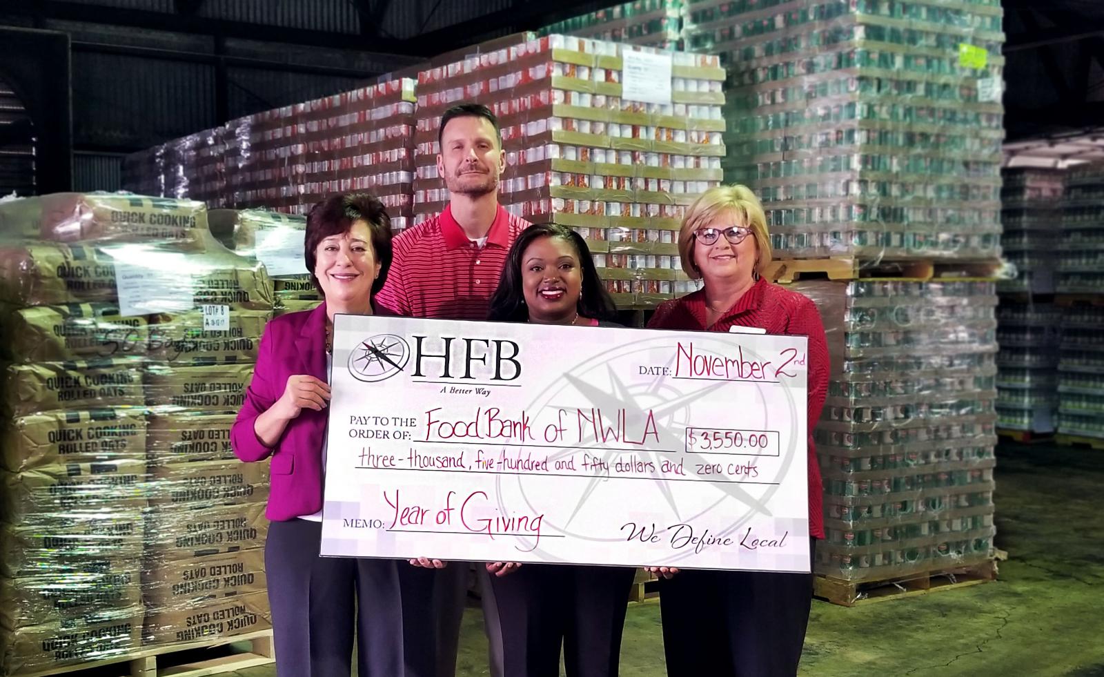 Home Federal Bank's Year of Giving 2017 Recipient, the Food Bank of Northwest Louisiana